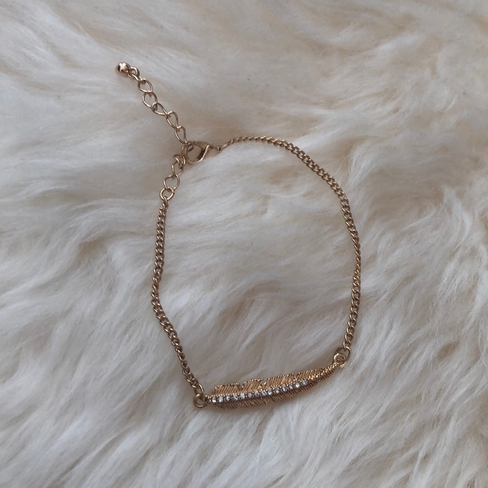 LC Lauren Conrad Gold Leaf Feather Bracelet Kohl’s